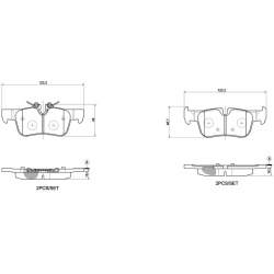 stabdžių trinkelių rinkinys, diskinis stabdys XTRA LINE
                                BREMBO                            
