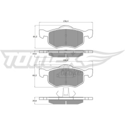 stabdžių trinkelių rinkinys, diskinis stabdys
                                TOMEX Brakes                                