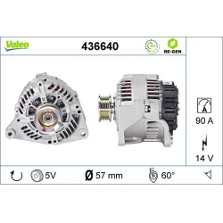 kintamosios srovės generatorius VALEO RE-GEN REMANUFACTURED
                                                436640, VALEO, 4