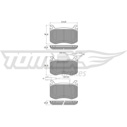 stabdžių trinkelių rinkinys, diskinis stabdys
TOMEX Brakes