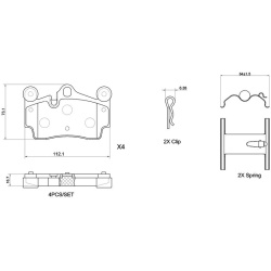 stabdžių trinkelių rinkinys, diskinis stabdys XTRA LINE
                                BREMBO                            
