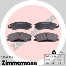 stabdžių trinkelių rinkinys, diskinis stabdys
                                ZIMMERMANN                                23