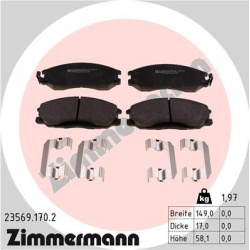 stabdžių trinkelių rinkinys, diskinis stabdys
                                ZIMMERMANN                                23