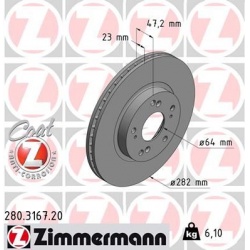 stabdžių diskas (1vnt) COAT Z
                                ZIMMERMANN                                280.3167.20, Nenuro