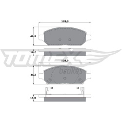 Stabdžių trinkelių rinkinys, diskinis stabdys
TOMEX Brakes