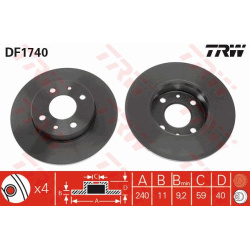 stabdžių diskas (1vnt)
                                TRW                                                DF1740, TRW, DF17