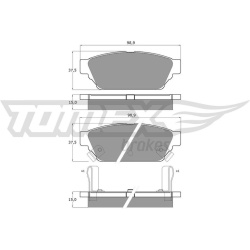 stabdžių trinkelių rinkinys, diskinis stabdys
                                TOMEX Brakes                                