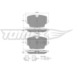 stabdžių trinkelių rinkinys, diskinis stabdys
TOMEX Brakes