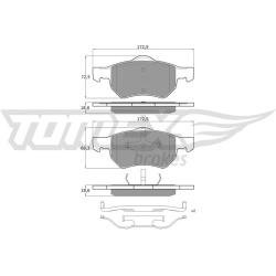 stabdžių trinkelių rinkinys, diskinis stabdys
                                TOMEX Brakes                                