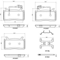 stabdžių trinkelių rinkinys, diskinis stabdys XTRA LINE
                                BREMBO                            