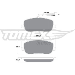 stabdžių trinkelių rinkinys, diskinis stabdys
                                TOMEX Brakes                                