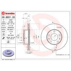 stabdžių diskas (1vnt) PRIME LINE
                                BREMBO                                                09.