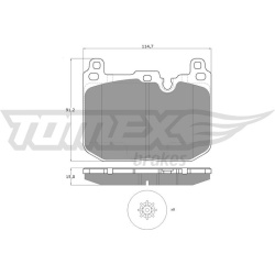 stabdžių trinkelių rinkinys, diskinis stabdys
                                TOMEX Brakes                                