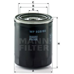 alyvos filtras
                                MANN-FILTER                                                WP928/80, MANN-FILT