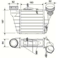 tarpinis suslėgto oro aušintuvas, kompresorius
VALEO