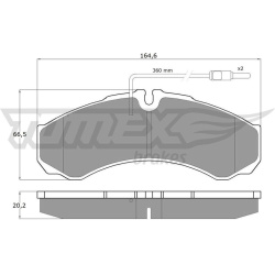 stabdžių trinkelių rinkinys, diskinis stabdys
                                TOMEX Brakes                                