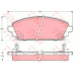stabdžių trinkelių rinkinys, diskinis stabdys
                                TRW                                         