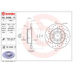 stabdžių diskas (1vnt) XTRA LINE - Xtra
                                BREMBO                                             