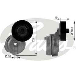 diržo įtempiklis, V formos rumbuotas diržas
GATES