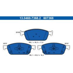 stabdžių trinkelių rinkinys, diskinis stabdys
                                ATE                                         