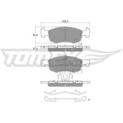 stabdžių trinkelių rinkinys, diskinis stabdys
                                TOMEX Brakes                                