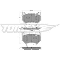 stabdžių trinkelių rinkinys, diskinis stabdys
                                TOMEX Brakes                                