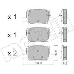 stabdžių trinkelių rinkinys, diskinis stabdys
                                METELLI                                     
