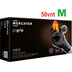 Nitrilinės vienkartinės pirštinės M juodos ( 50vnt.) MERCATOR GO-GRIP
                                MERCATOR           