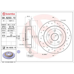 stabdžių diskas (1vnt) XTRA LINE - Xtra
                                BREMBO                                             