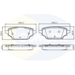 stabdžių trinkelių rinkinys, diskinis stabdys
                                COMLINE                                     