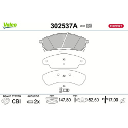 stabdžių trinkelių rinkinys, diskinis stabdys EXPERT
                                VALEO                                