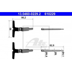 priedų komplektas, diskinių stabdžių trinkelės
                                ATE                                      