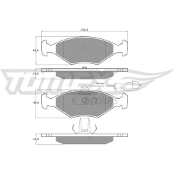 stabdžių trinkelių rinkinys, diskinis stabdys
                                TOMEX Brakes                                