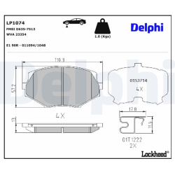 stabdžių trinkelių rinkinys, diskinis stabdys
                                DELPHI                                      