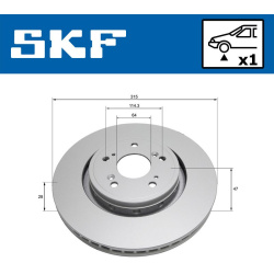 stabdžių diskas (1vnt)
SKF VKBD 81303 V1, SK
