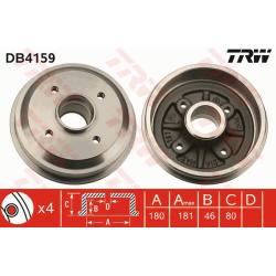 stabdžių būgnas
                                TRW                                                DB4159, TRW, DB4159, au