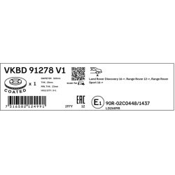 stabdžių diskas (1vnt)
                                SKF                                                VKBD 91278 V1, SK