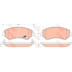 stabdžių trinkelių rinkinys, diskinis stabdys COTEC
                                TRW                                   