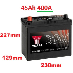 Akumuliatorius YUASA 45Ah 400A
                                YUASA                                                YBX3057, 