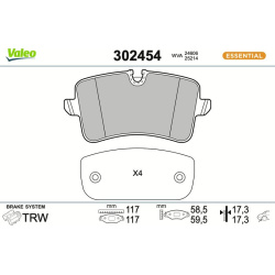 stabdžių trinkelių rinkinys, diskinis stabdys ESSENTIAL
                                VALEO                             