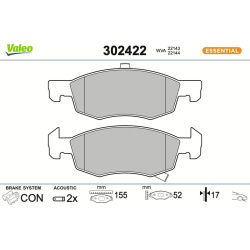 stabdžių trinkelių rinkinys, diskinis stabdys ESSENTIAL
                                VALEO                             