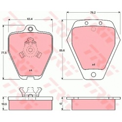 stabdžių trinkelių rinkinys, diskinis stabdys
                                TRW                                         