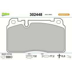 stabdžių trinkelių rinkinys, diskinis stabdys ESSENTIAL
                                VALEO                             