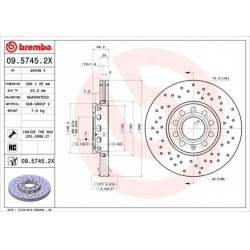stabdžių diskas (1vnt) XTRA LINE - Xtra
                                BREMBO                                09.5745.2X, B