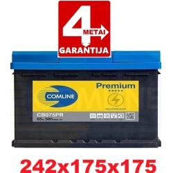 Akumuliatorius COMLINE PREMIUM 65Ah 580A
                                                CB075PR, COMLINE, CB075PR, auto deta