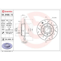 stabdžių diskas (1vnt)
                                BREMBO                                                08.9488.1S, BR
