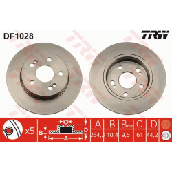 stabdžių diskas (1vnt)
                                TRW                                                DF1028, TRW, DF10