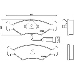 stabdžių trinkelių rinkinys, diskinis stabdys PRIME LINE
                                BREMBO                           