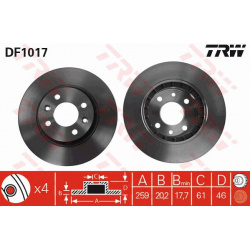Stabdžių diskas
                                TRW                                                DF1017, TRW, DF1017, aut