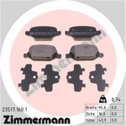 stabdžių trinkelių rinkinys, diskinis stabdys
                                ZIMMERMANN                                23